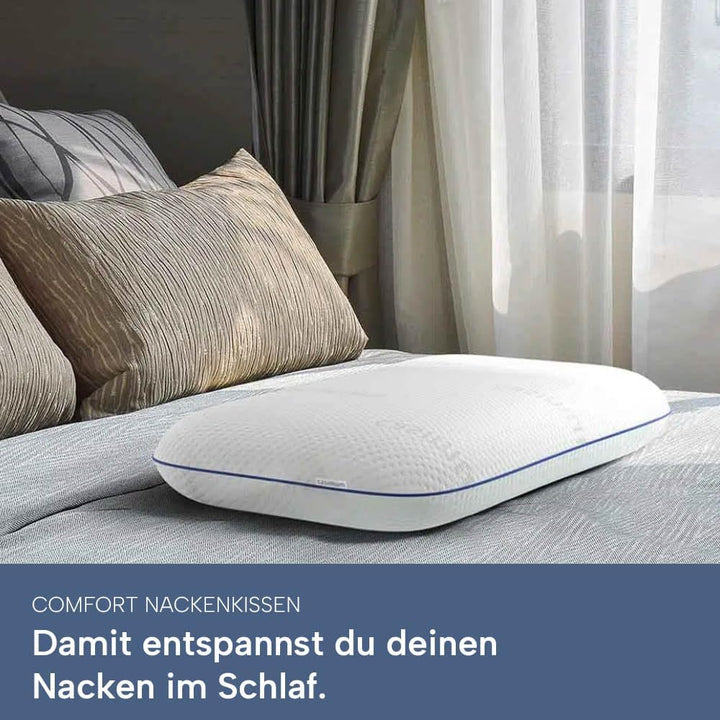 Ergonomisches Visco Nackenstützkissen für Seitenschläfer &amp; Rückenschläfer. Orthopädisches Nackenkiss