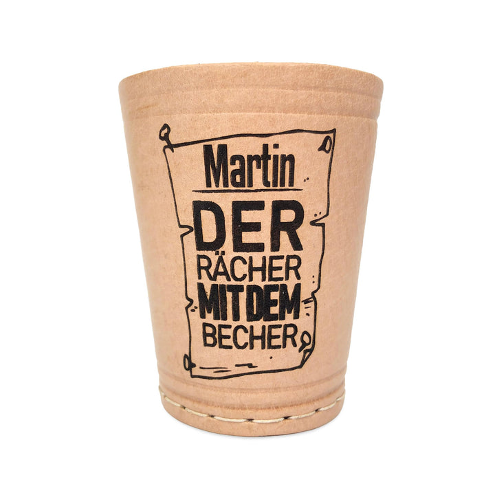 Diamandi Leder Würfelbecher mit Gravur und 6 Würfeln - Personalisiert mit Name + div. Motive zur Aus