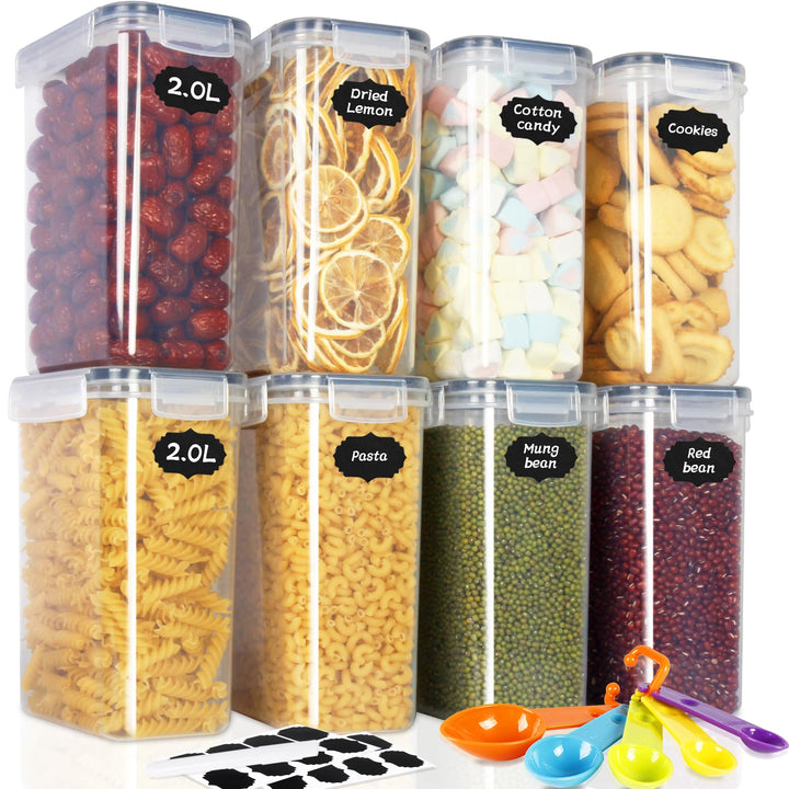 Cinnani 2L Vorratsdosen Set, Satz mit 8 Vorratsdosen mit Deckel Luftdicht, Müsli Schüttdose &amp; Frisch