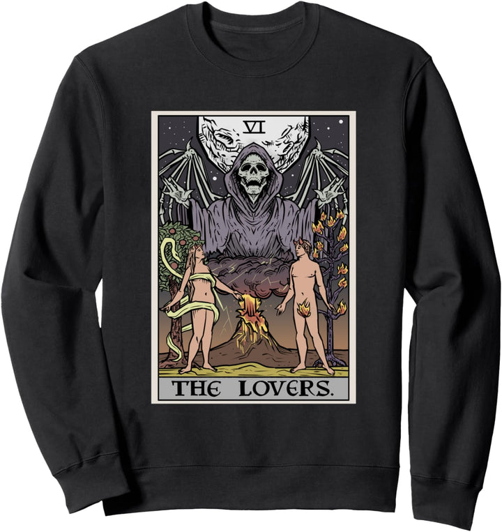 The Lovers Tarot-Karte Sensenmann Halloween Gothic Horror Sweatshirt