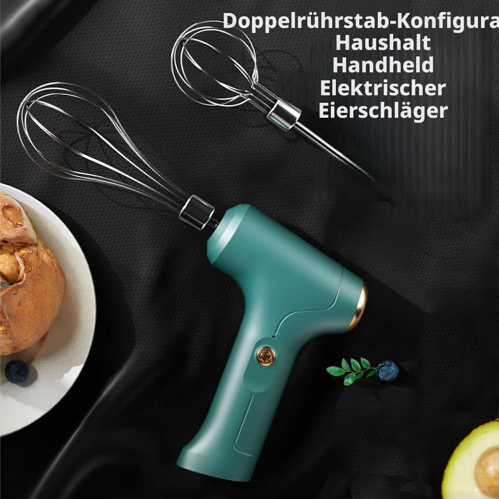 Elektrischer Schneebesen, Tragbarer Handmixer USB Wiederaufladbare Handheld -Eierschläger für Schlag