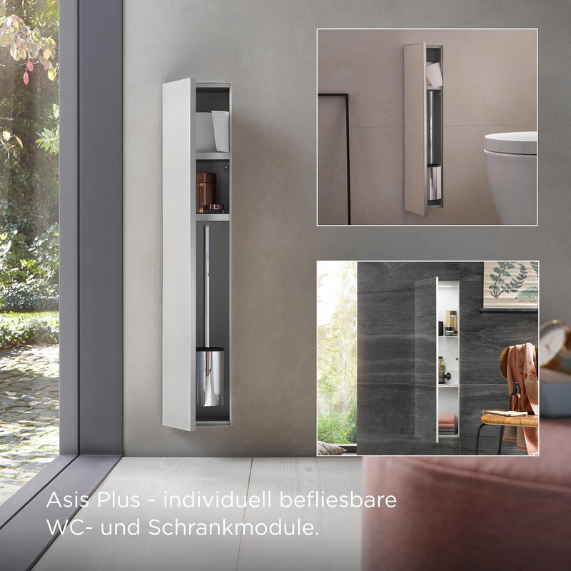 emco ASIS PLUS Unterputz-Schrankmodul mit LED Beleuchtung, Badezimmerschrank für unsichtbaren Staura
