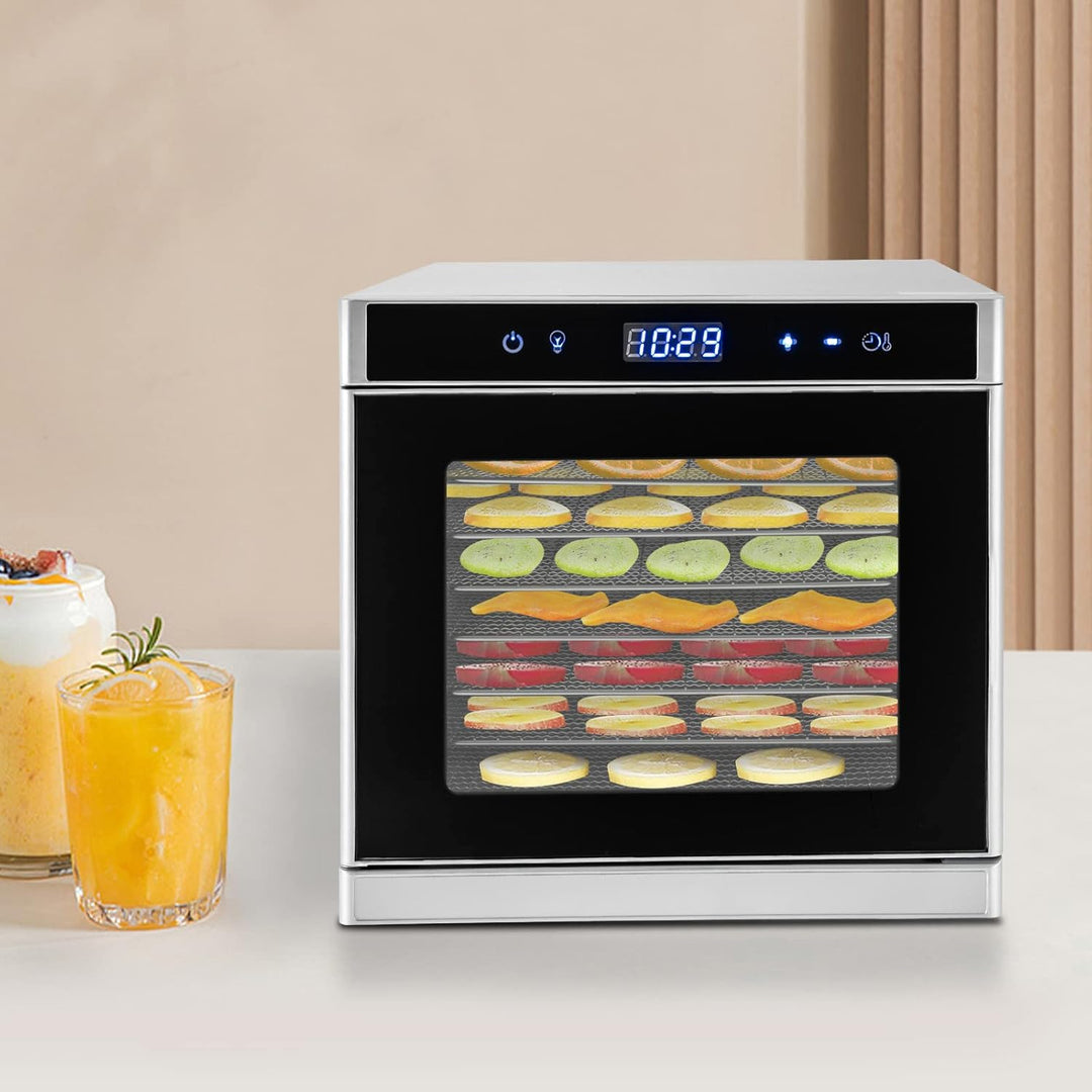 Lebensmittelentfeuchter Edelstahl Dörrgerät Dörrautomat Dörrautomaten Dehydrator mit Timer-Funktion,