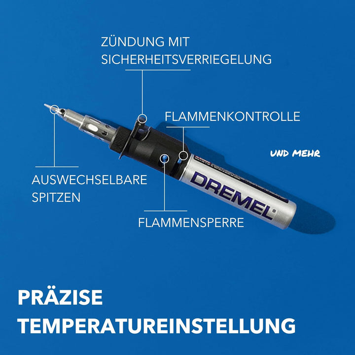 Dremel 2000 VersaTip Lötkolben - Brennkolben und Löt-Set (mit 7 Wechselspitzen zum Löten, Heissschne