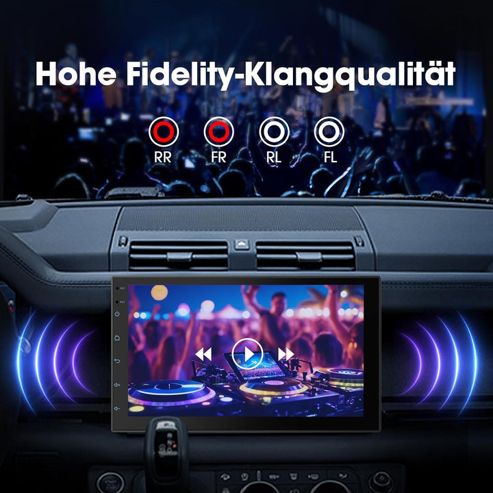 Haudio 2 Din Autoradio mit Kabellosem CarPlay &amp; Android Auto, 7 Zoll Touchscreen Autoradio mit Mirro