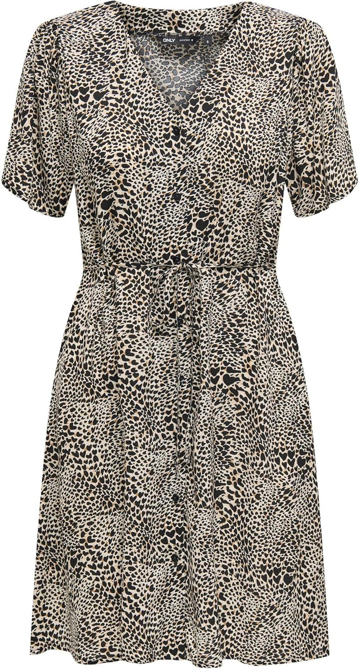 ONLY Damen Viskose Sommer-Kleid Onlnova Life Lucy mit Blumenmuster S Cloud Dancer, S Cloud Dancer