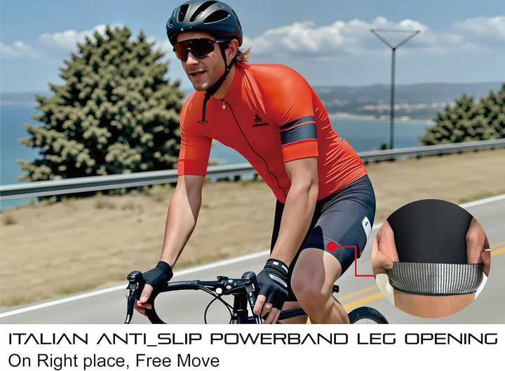 CEROTIPOLAR Radhosen für Herren, Lange Polsterung, Fahrrad-Bib-Shorts UPF50+ L Black-7, L Black-7
