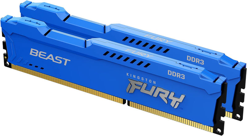 Kingston FURY Beast Blau 16GB (2x8GB) 1600MHz DDR3 CL10 Desktop Speicher Kit mit 2 KF316C10BK2/16 Bl