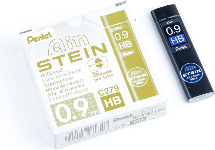 Pentel C279-HBO Ain Stein Feinmine, Strichstärke 0.9 mm, Härtegrad HB, 36 Minen je Dose, HB