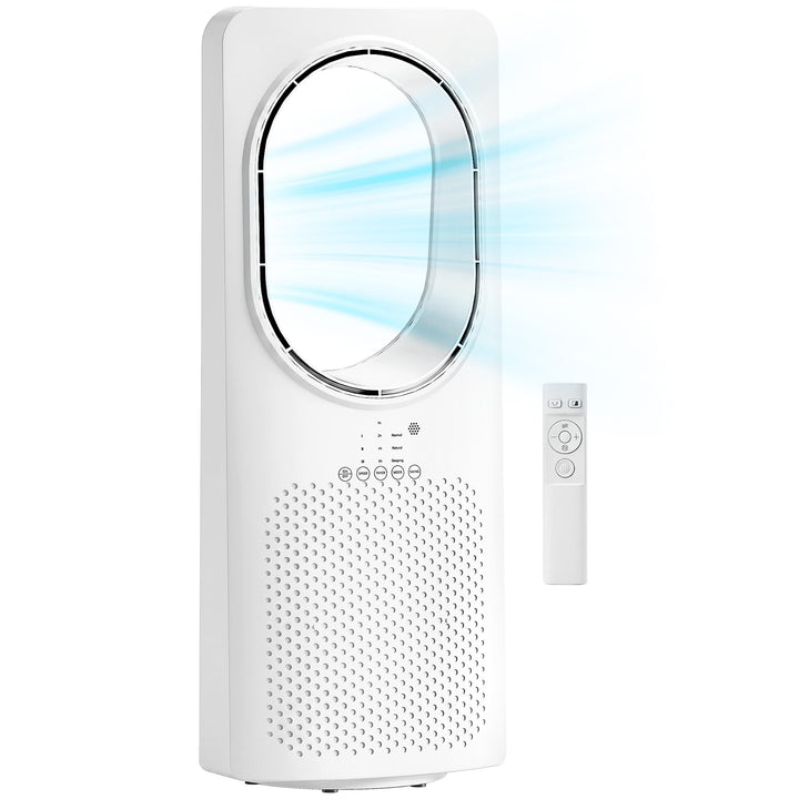 HOMCOM Bladeless Turmventilator für Schlafzimmer, 36 dB Standventilator mit 45° Oszillation, 3 Gesch