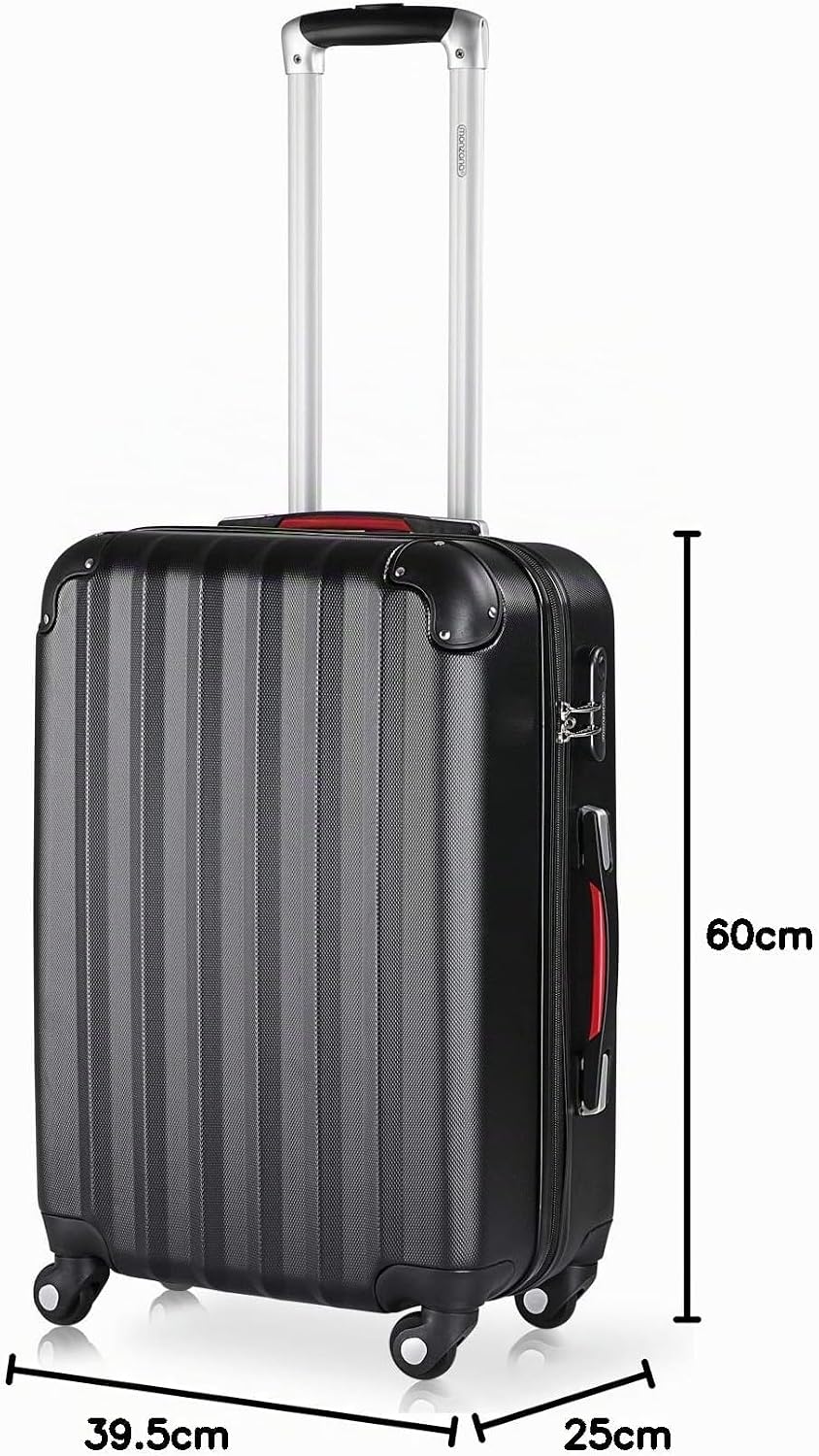 Monzana® Koffer Baseline Handgepäck ABS Hard Case Gehäuse gummierte Rollen Teleskopgriff Zahlenschlo