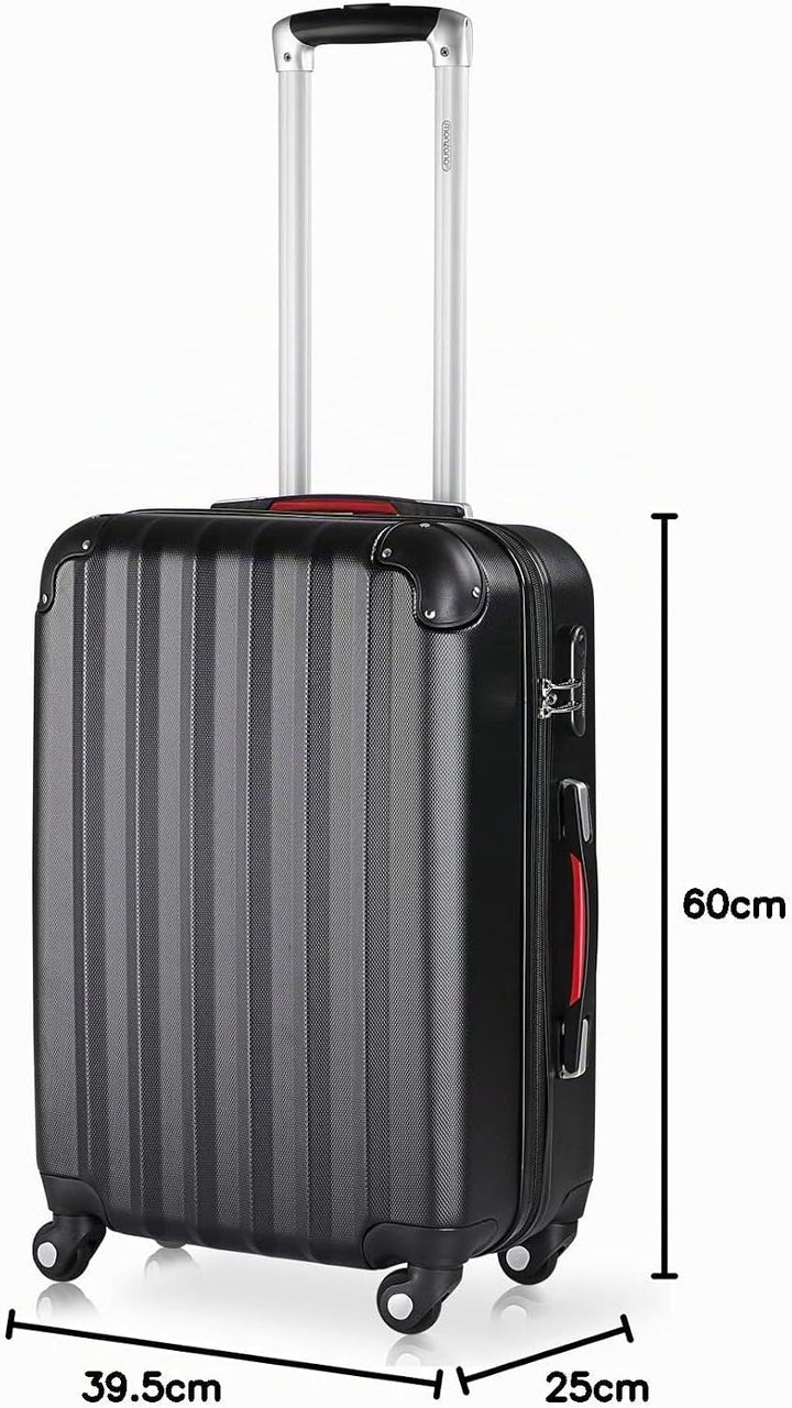 Monzana® Koffer Baseline Handgepäck ABS Hard Case Gehäuse gummierte Rollen Teleskopgriff Zahlenschlo