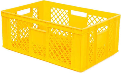 Schrägboden-Regalwagen mit 5 Ebenen, 4 Lenkrollen, bestückt mit 10 Euroboxen durchbrochen 600x400x24
