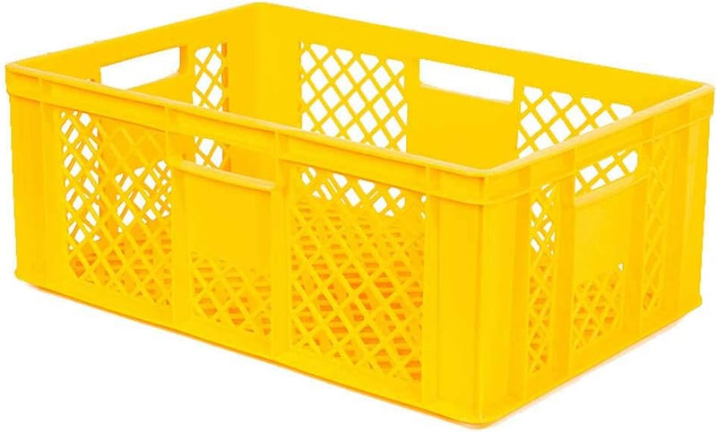 Schrägboden-Regalwagen mit 5 Ebenen, 4 Lenkrollen, bestückt mit 10 Euroboxen durchbrochen 600x400x24