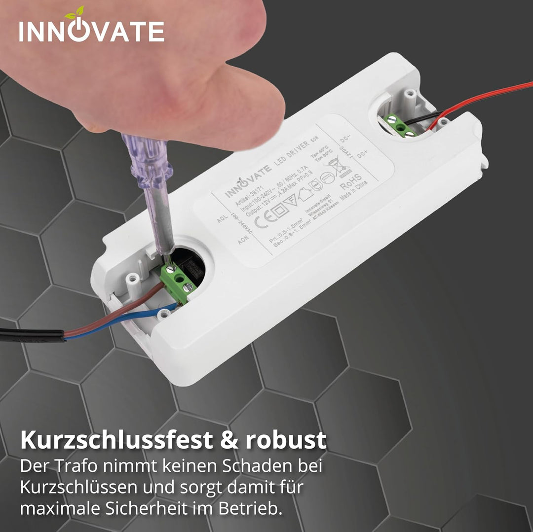 LED Trafo ECO 12 Volt/DC, 0-50W - LED Treiber - Transformator - Netzteil - Driver von INNOVATE® (12V