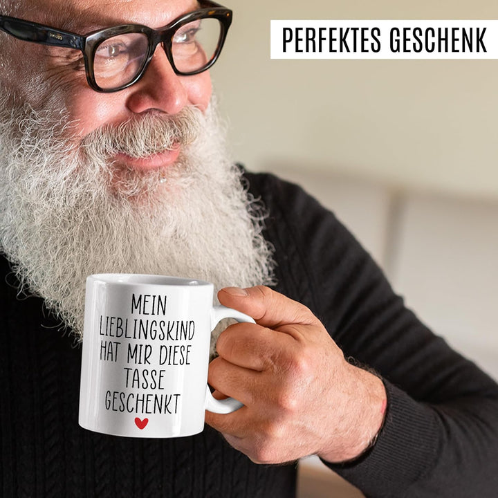 Tasse Mama Geschenk Mein Lieblingskind hat mir diese Tasse geschenkt, Kaffeetasse Familie Witz Humor