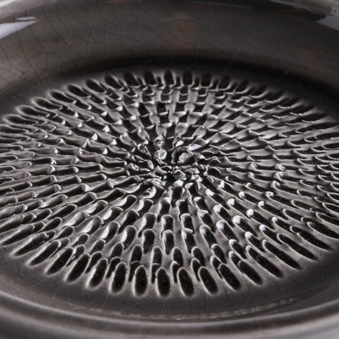 evergrate Keramikreibe im Motiv Anthrazit mit Küchenpinsel und Rezeptheft, Anthrazit