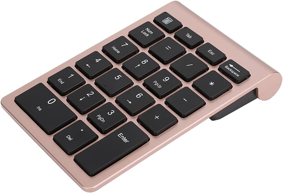 ASHATA Zehnertastatur, 22 Tasten Zehnertastatur USB 2.4G Kabellose Ergonomietastatur mit Empfänger,