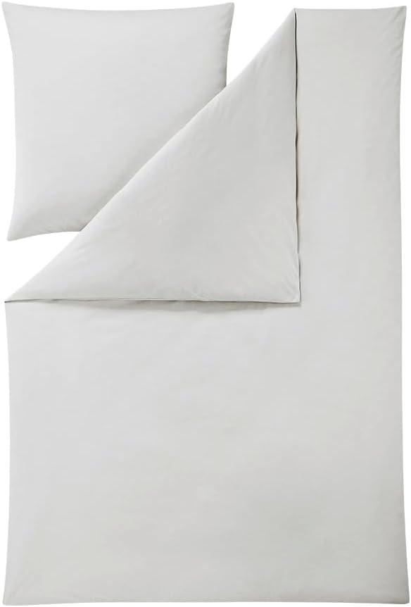 ESTELLA Mako Interlock Jersey Bettwäsche Uni Takoma Silber, 1 Bettbezug 135 x 200 cm + 1 Kissenbezug