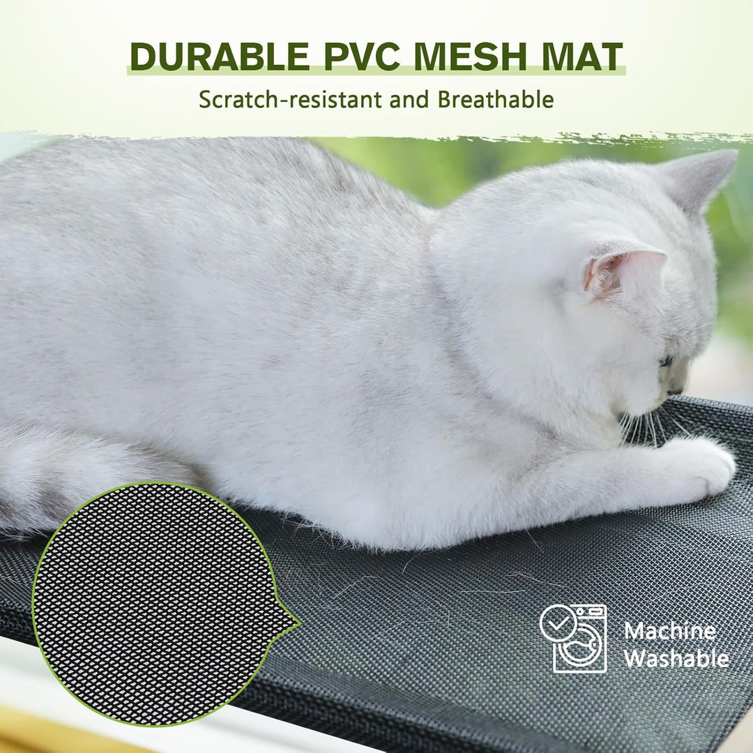 Katzen Fensterplätze (bis 15 kg), Katzen Fensterliege, Katzenhängematte für Katzen mit Massivholz un