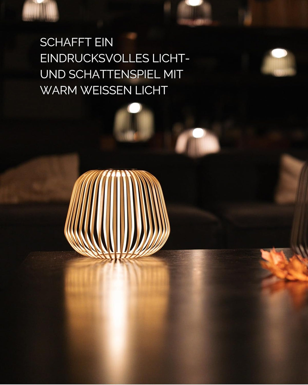 LUUK Studio Portable Solar Tischlaterne, minimalistische Aussenleuchte für Balkon und Terrasse, dimm