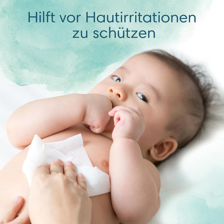 Pampers Baby Feuchttücher Harmonie, Aqua, 144 Tücher (3 x 48), sanfter Hautschutz für zarte Haut mit