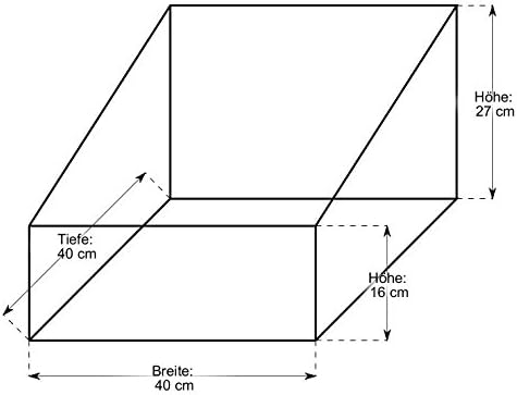 Backideen System-Regalkorb quadratisch, braun, T 40cm x B 40cm x Hv 16cm x Hh 27cm T 40cm x B 40cm B