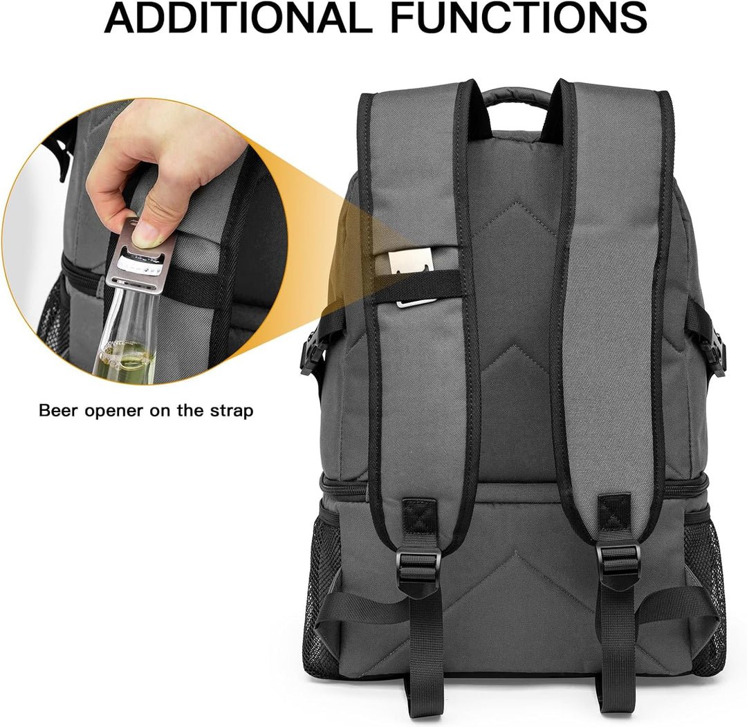 Kühlrucksack 28L Isolierter Kühltasche Picknickrucksack Doppelte Schicht Klein Thermo Rucksack für C