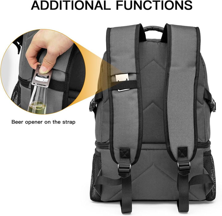 Kühlrucksack 28L Isolierter Kühltasche Picknickrucksack Doppelte Schicht Klein Thermo Rucksack für C
