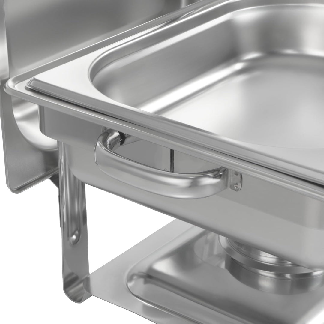 Mahlzeit Edelstahl Chafing Dish 4 Liter | Speisenwärmer mit Deckelhalter, Warmhaltebehälter Essen |