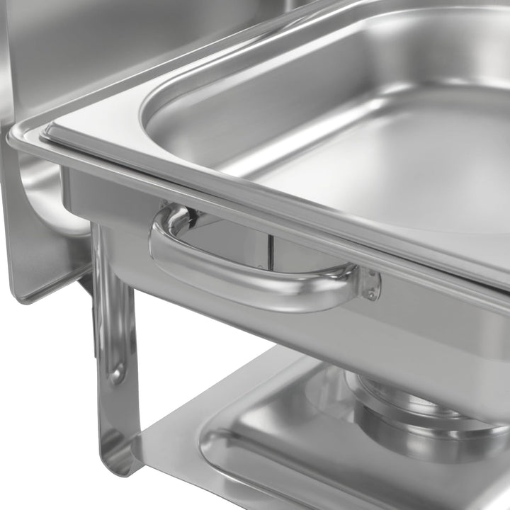 Mahlzeit Edelstahl Chafing Dish 4 Liter | Speisenwärmer mit Deckelhalter, Warmhaltebehälter Essen |