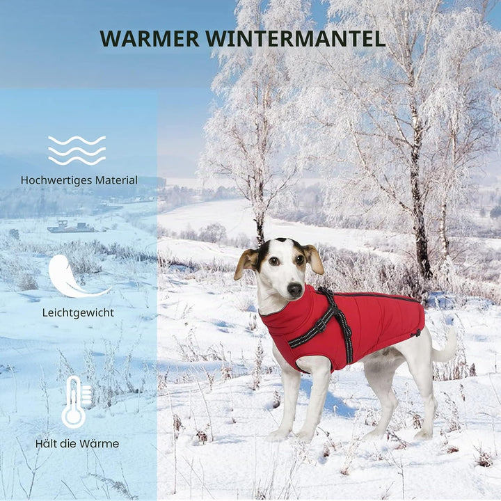 Pethiy -Super Warm Hunde wintermäntel mit Geschirr, Hundejacke mit Innenfleece, Wasserdichte Kleine