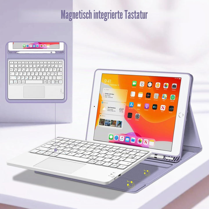 Fintie Tastatur Hülle für iPad (9. / 8. und 7. Generation - 2021/2020/2019), iPad 10.2 Hülle mit Tas