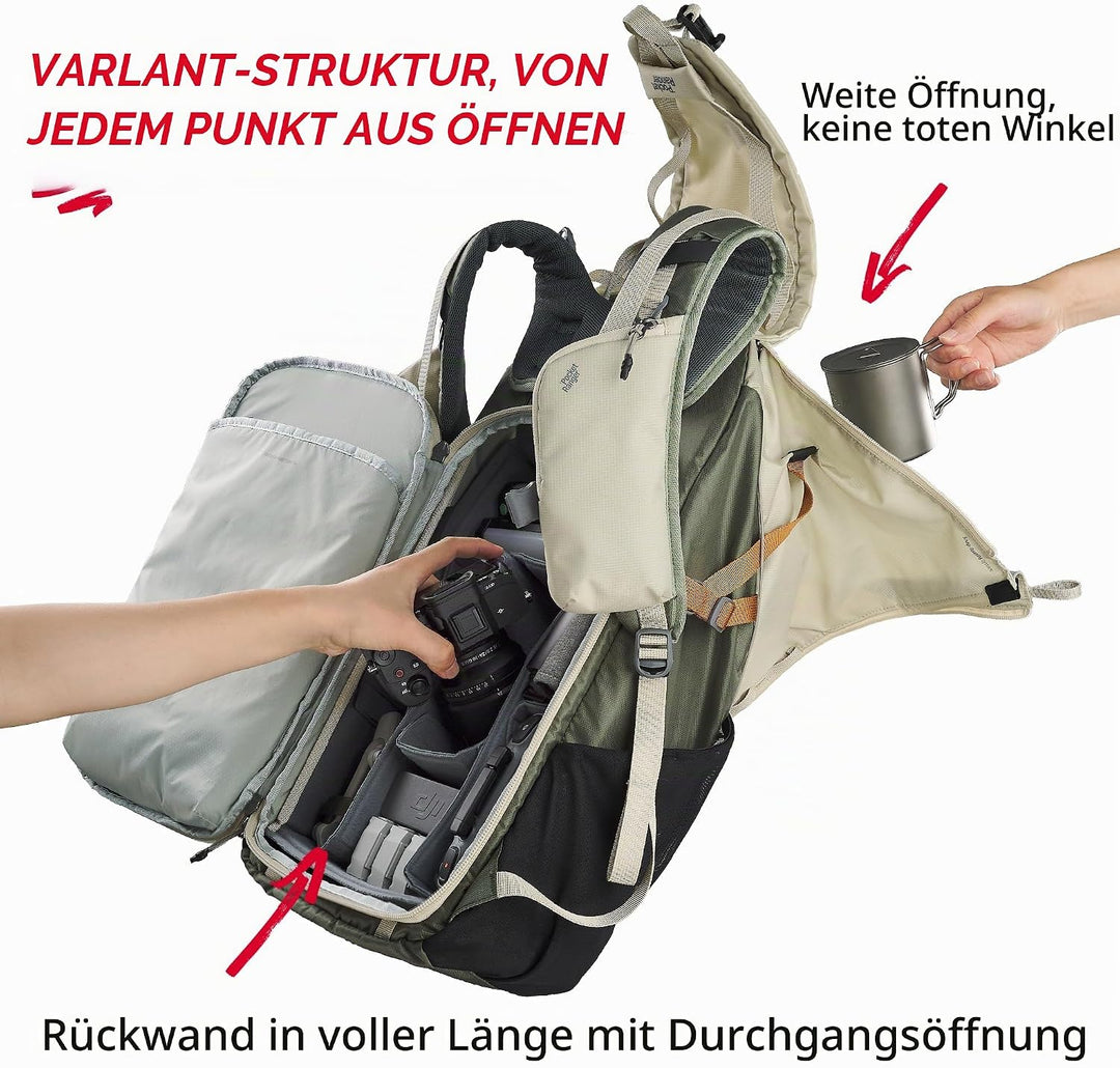 VSGO Pocket Ranger Kamera Tasche, Outdoor Kamera Rucksack mit faltbarem Futter spiegellose/DSLR Kame