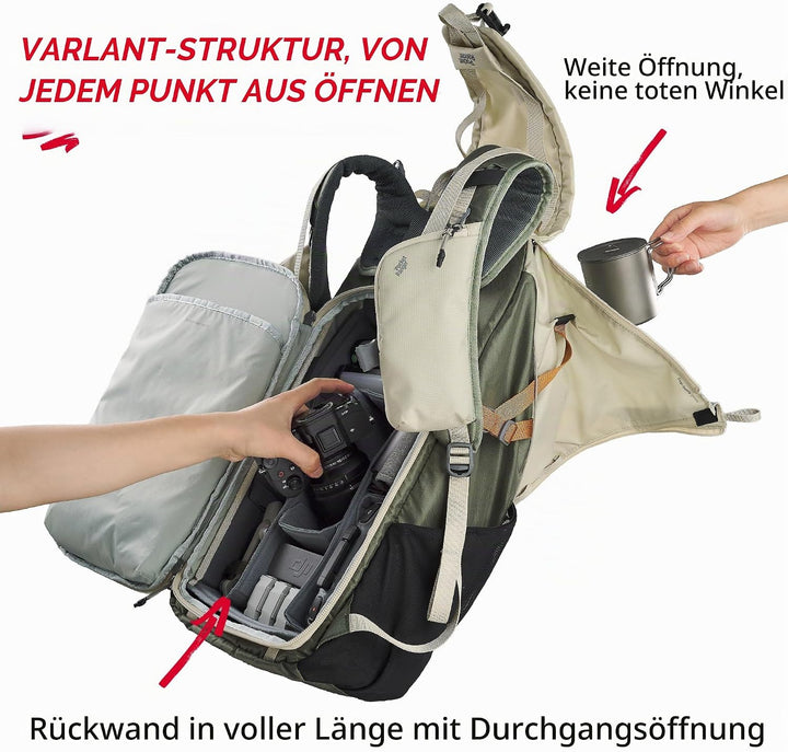 VSGO Pocket Ranger Kamera Tasche, Outdoor Kamera Rucksack mit faltbarem Futter spiegellose/DSLR Kame
