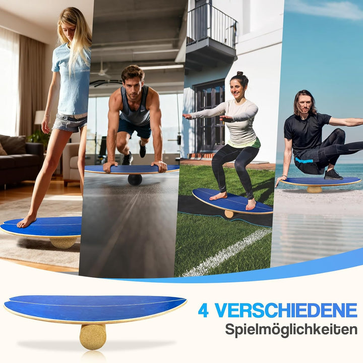Balance Board, Balance Board mit Halbkugel, Surf Balance Wackelbrett Kinder & Erwachsene, Surfboard