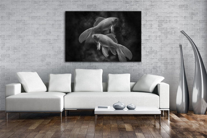 deyoli Dark Sternzeichen Fische Effekt: Schwarz/Weiss Format: 80x60 als Leinwandbild, Motiv fertig g