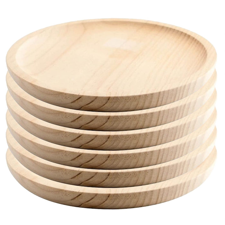 MGE - Holzteller Rund - Holzplatte - Fleischteller - Pizzateller - Schneidebrett - Kiefer - Set von