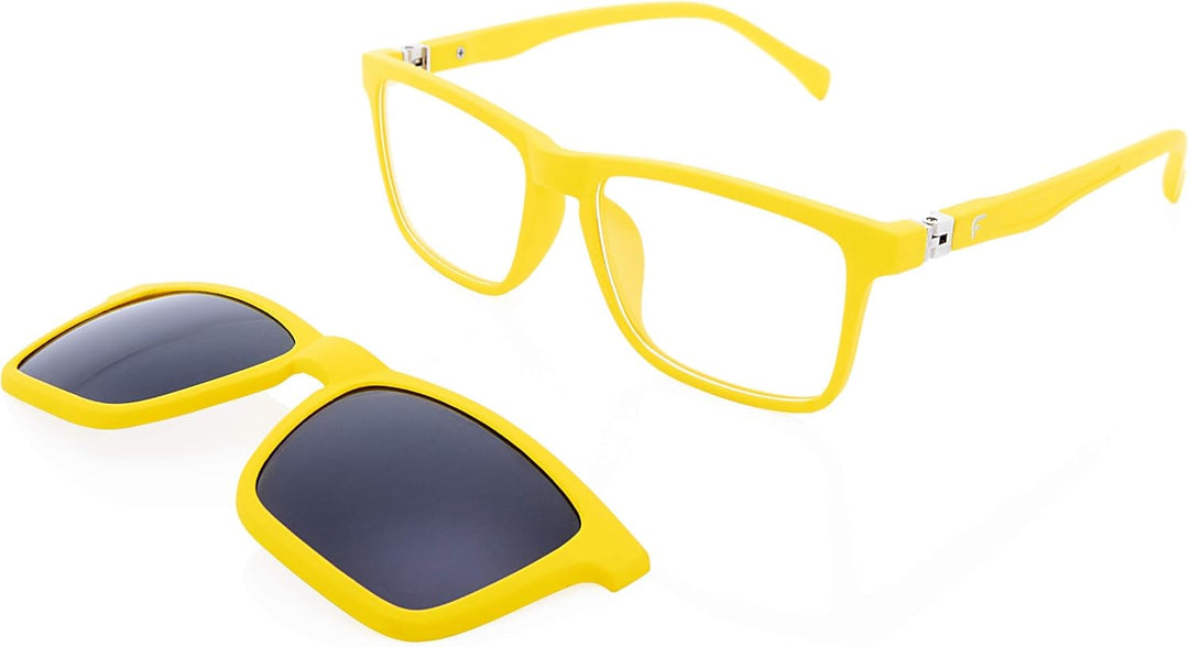 Unisex-Kinder Kids Clip On Sonnenbrille, Giallo, 42