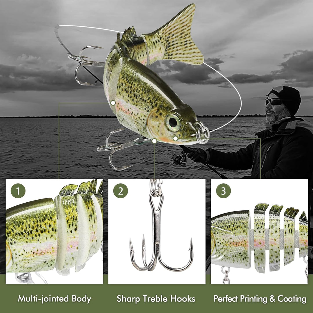 TRUSCEND Swimmax für Süss- und Salzwasser, Lebensechte Angelköder für Barsch, Forelle, Crappie, Zand