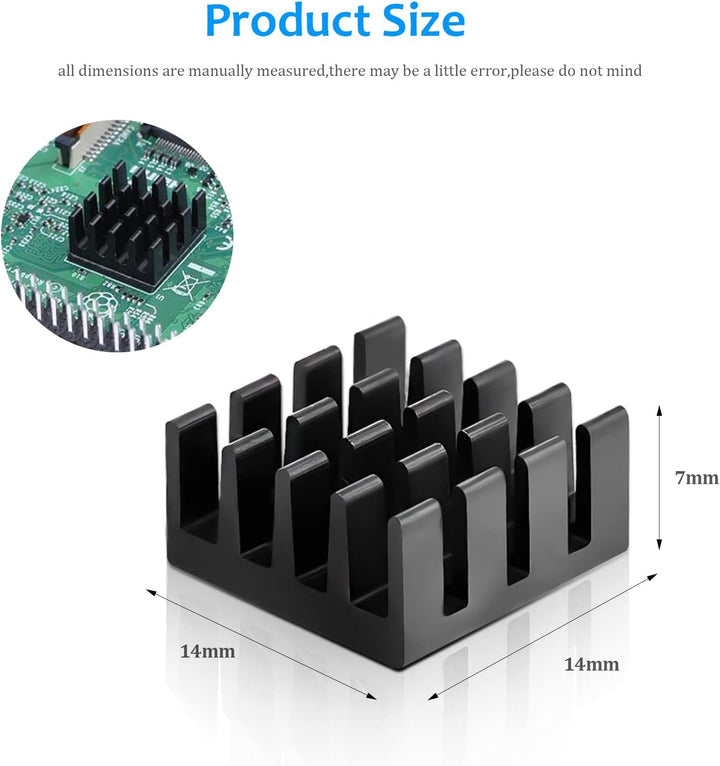 GZkushi 40 Stück Schwarze Heatsink, Aluminium Kühlkörper Thermo-Klebepad Kühler für Kühlen Kleiner I