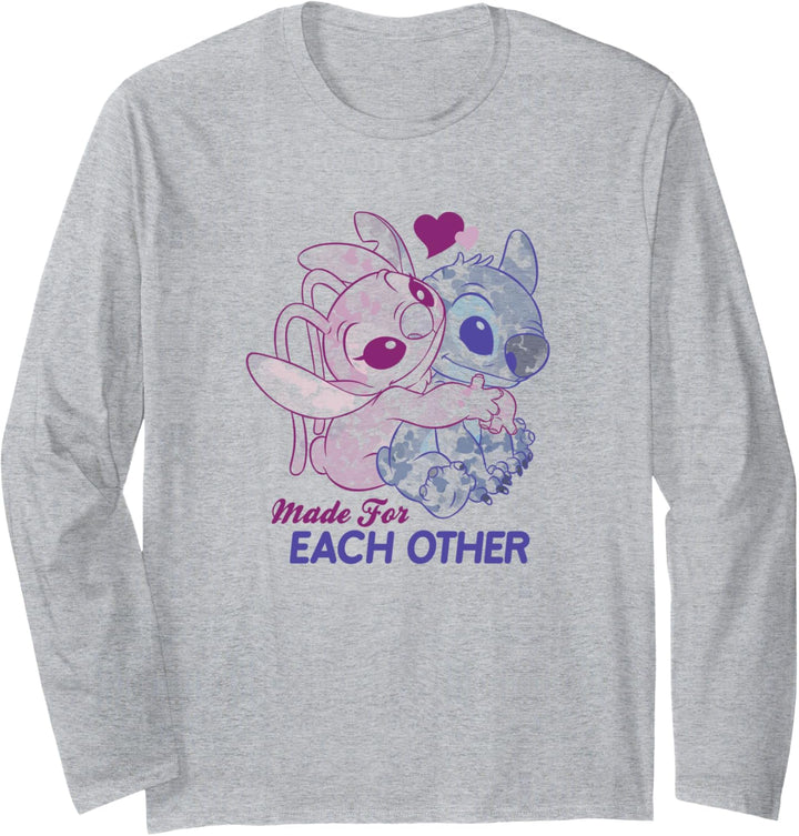 Disney Lilo & Stitch Valentinstag Made For Each Other Langarmshirt