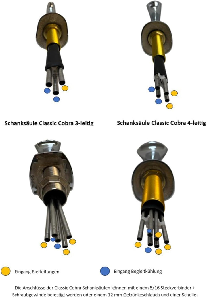 Cobra Classic Elegant Sprudelwasser Schanksäule 3-leitig schwarz (matt) – BieTal® Zapfsäule für stil