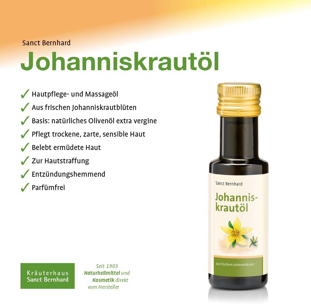 Sanct Bernhard Johanniskrautöl aus frischem Johanniskraut | parfümfrei | 100 ml 100 ml (1er Pack), 1