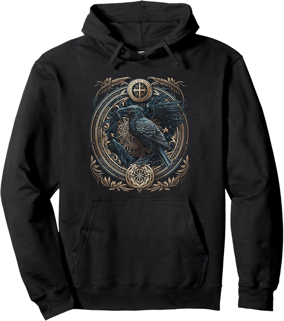 Odins Rabe Wikinger Walhalla Viking Mythologie Pullover Hoodie
