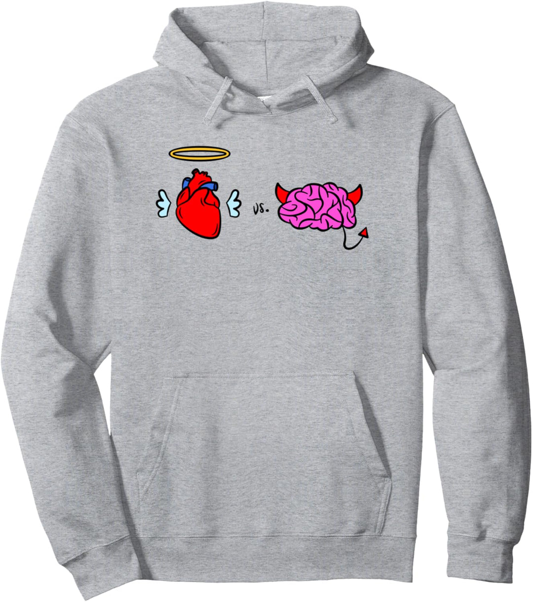 Engel Herz Teufel Gehirn Schelmischer Witzbold Pullover Hoodie