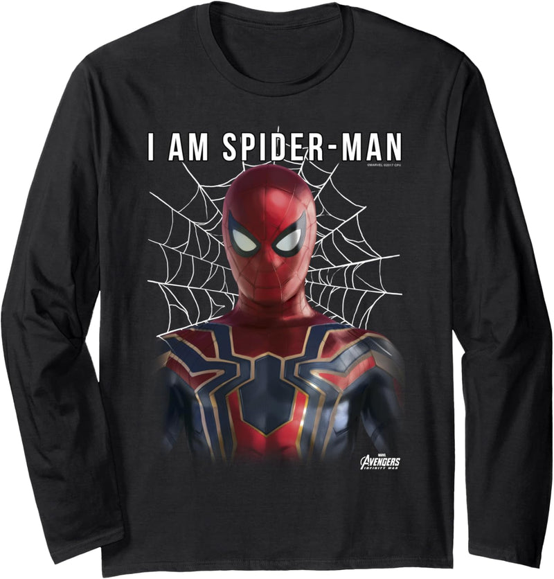 Marvel Infinity War I Am Spider-Man Web Langarmshirt