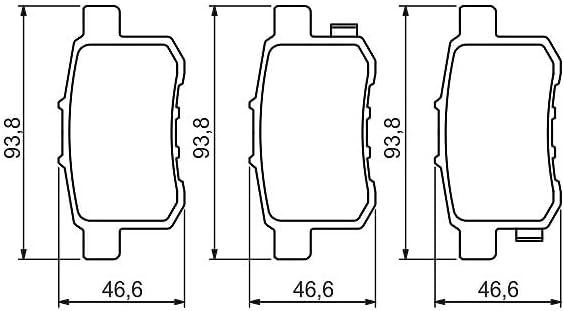 Bosch BP1228 Bremsbeläge - Hinterachse - ECE-R90 Zertifizierung - vier Bremsbeläge pro Set