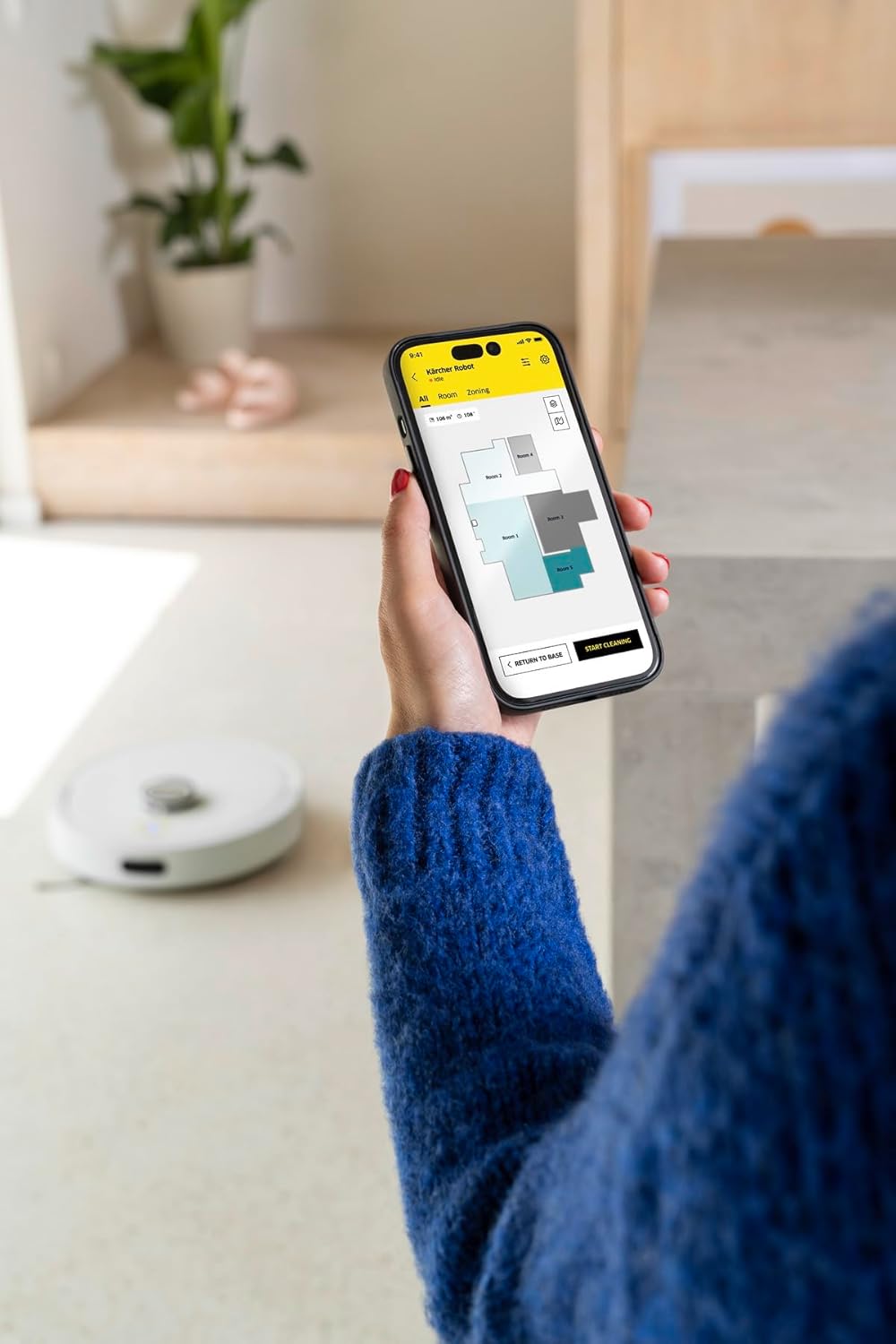 Kärcher Saug- und Wischroboter RVC 3 Comfort Extra, 15.000 Pa, bis 130 min Laufzeit, App-Steuerung,