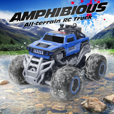 MYDOVA Ferngesteuertes Auto, 1:16 Monster Truck, RC Auto Offroad mit Sprühnebel-Musik-Leuchten, 20KM